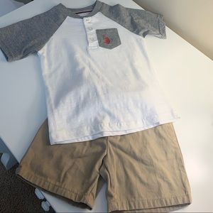 New boys Polo Assn. shorts and shirt Set